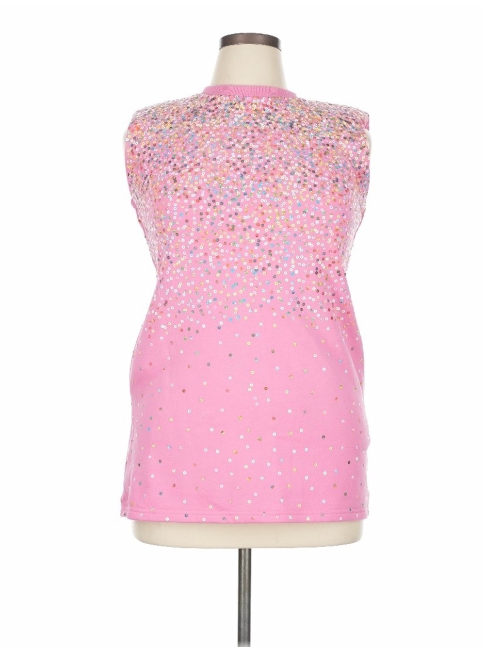 Queen of Sparkles Pink Sleeveless Mini Dress With Shoulder Pads Size XL